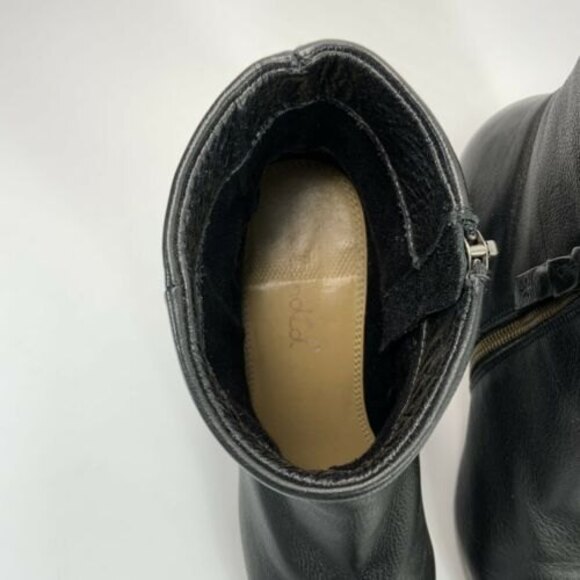 Splendid Pebbled Leather Ankle Block Heel Bootie Black 9.5 - Picture 10 of 11